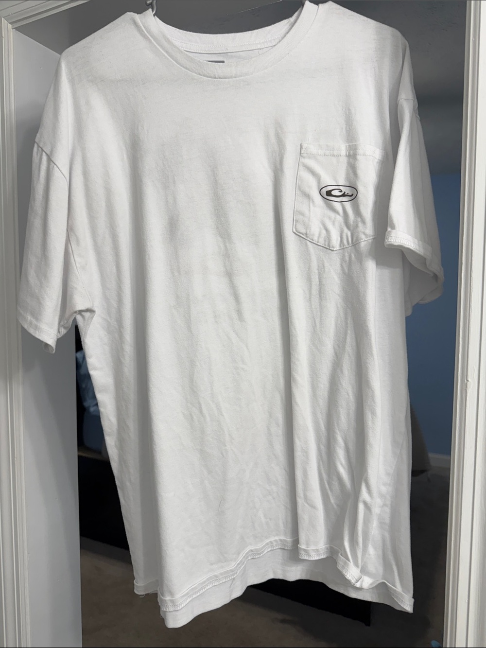 Drake White Short Sleeve Pocket Tee with Small Chest Logo